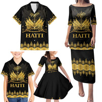 Haiti Neg Marron Gold Family Matching Puletasi and Hawaiian Shirt Lespwa pa anyen san aksyon LT01 - Polynesian Pride
