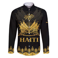 Haiti Neg Marron Gold Family Matching Puletasi and Hawaiian Shirt Lespwa pa anyen san aksyon LT01 Dad's Shirt - Long Sleeve Gold - Polynesian Pride