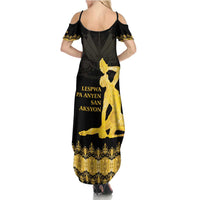 Haiti Neg Marron Gold Family Matching Summer Maxi Dress and Hawaiian Shirt Lespwa pa anyen san aksyon LT01 - Polynesian Pride