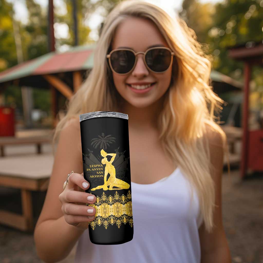 Haiti Neg Marron Gold Skinny Tumbler Lespwa pa anyen san aksyon LT01 - Polynesian Pride