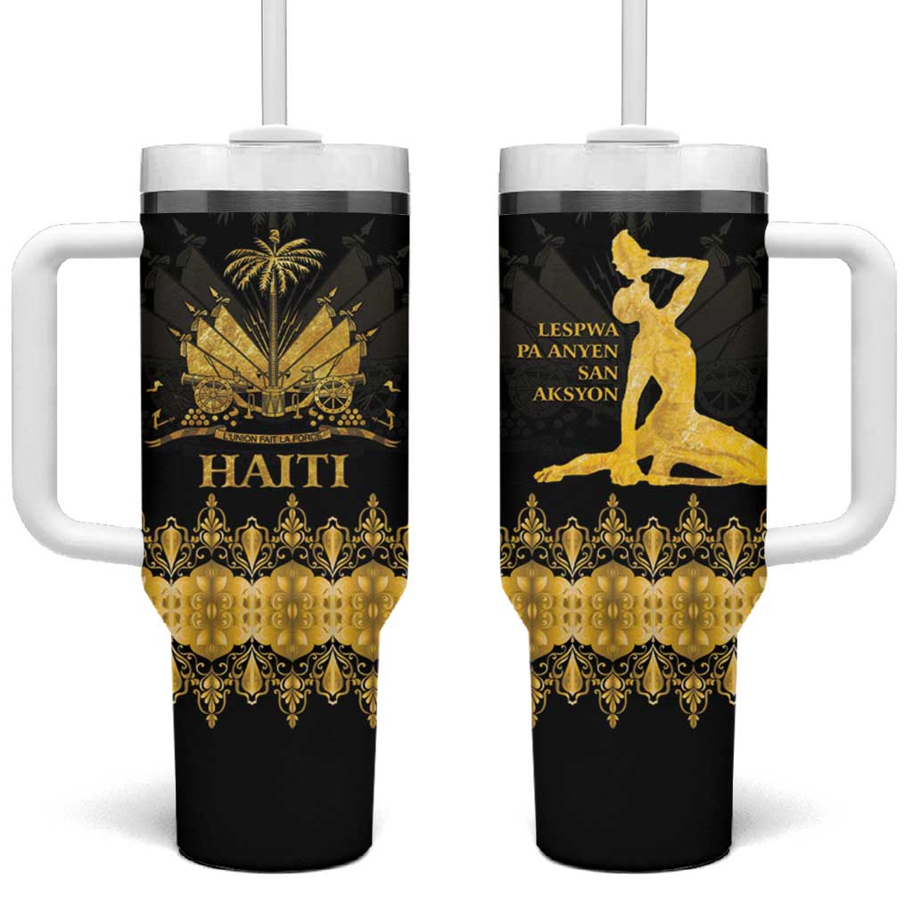 Haiti Neg Marron Gold Tumbler With Handle Lespwa pa anyen san aksyon