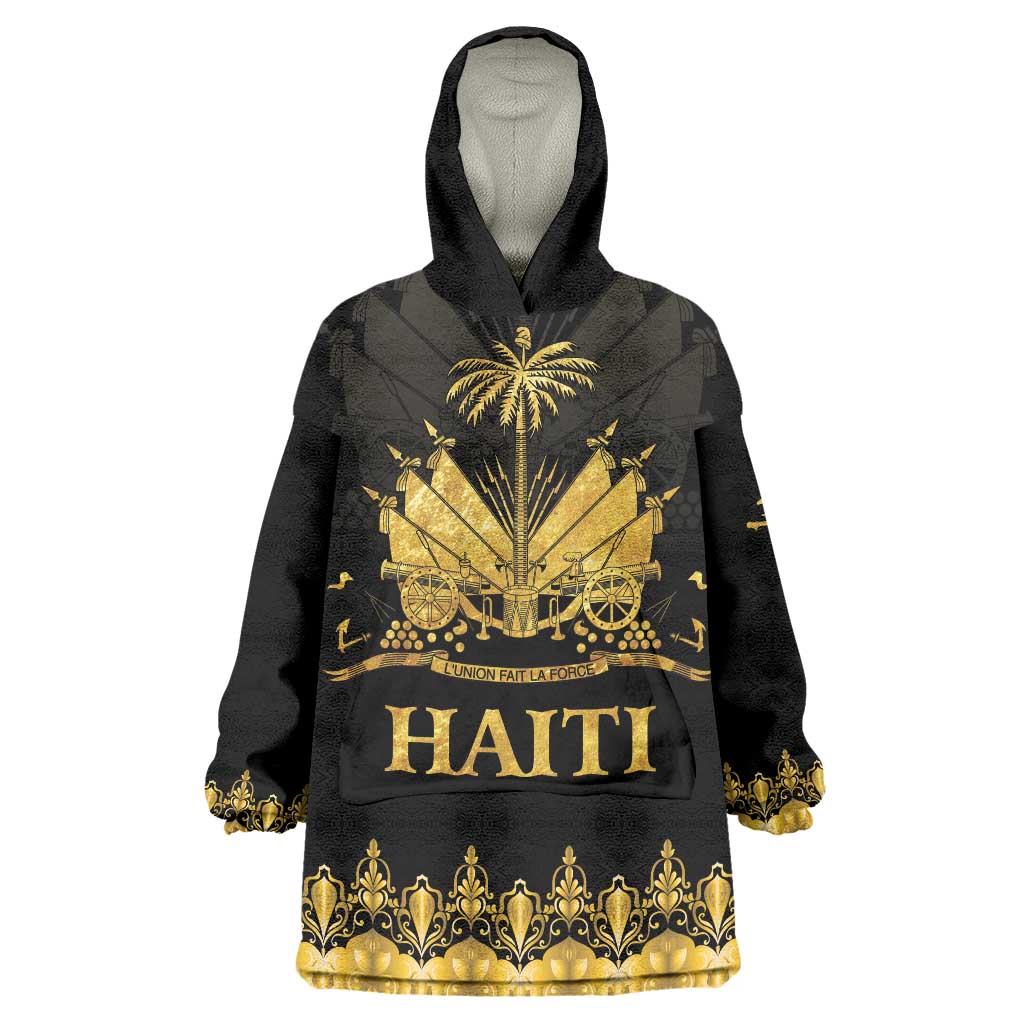 Haiti Neg Marron Gold Wearable Blanket Hoodie Lespwa pa anyen san aksyon LT01 One Size Gold - Polynesian Pride