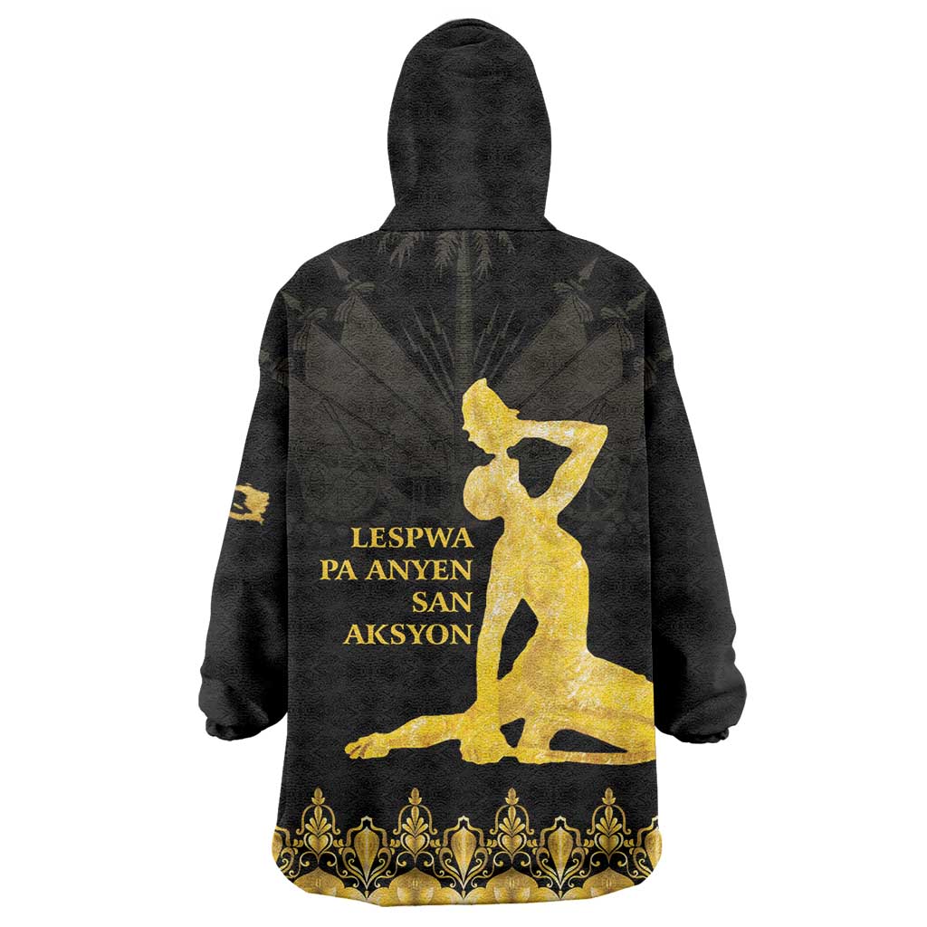 Haiti Neg Marron Gold Wearable Blanket Hoodie Lespwa pa anyen san aksyon
