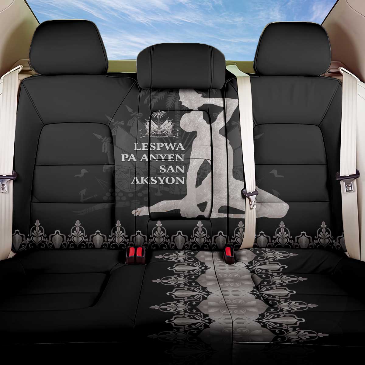 Haiti Neg Marron Silver Back Car Seat Cover Hope is Nothing Without Action LT01 One Size Silver - Polynesian Pride