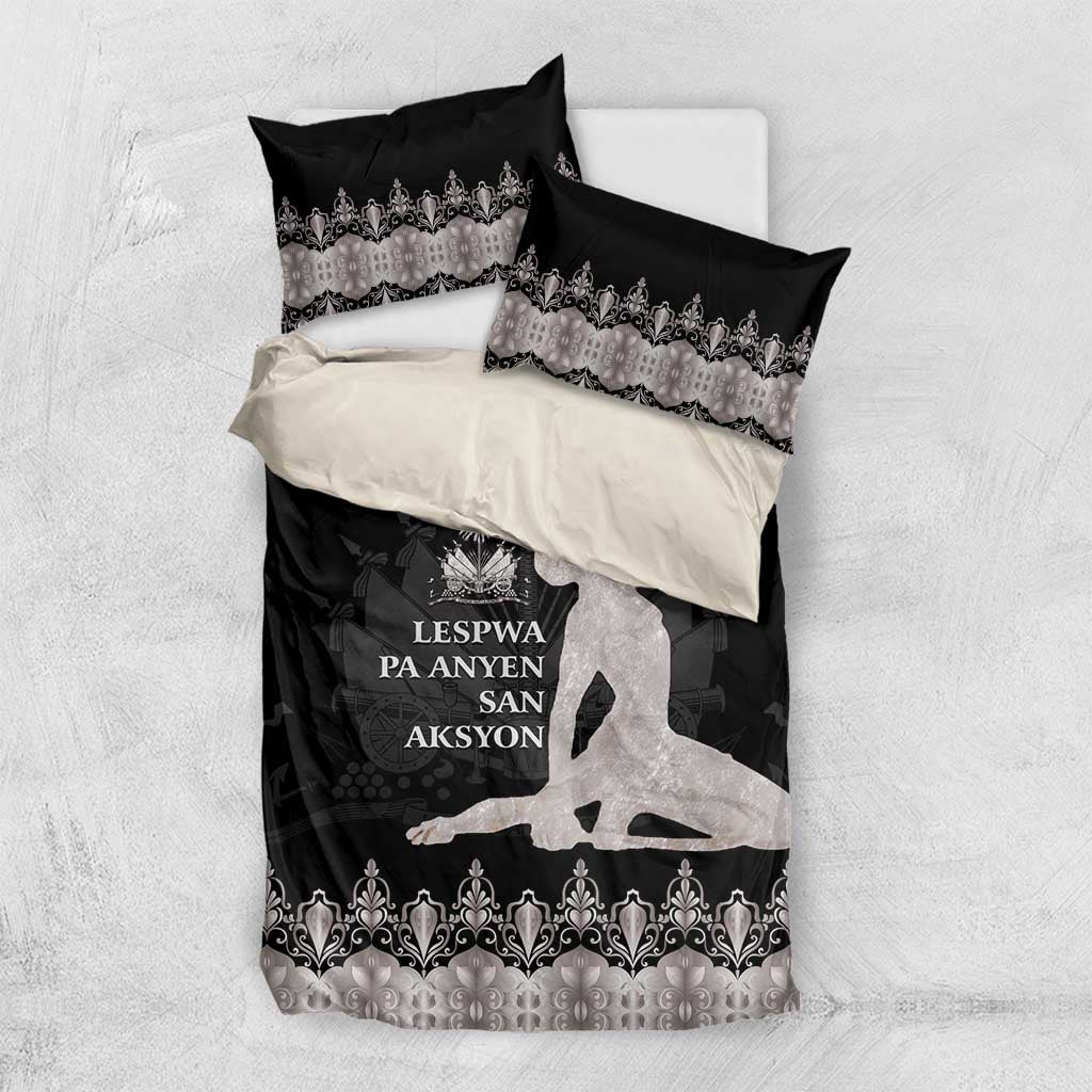 Haiti Neg Marron Silver Bedding Set Hope is Nothing Without Action