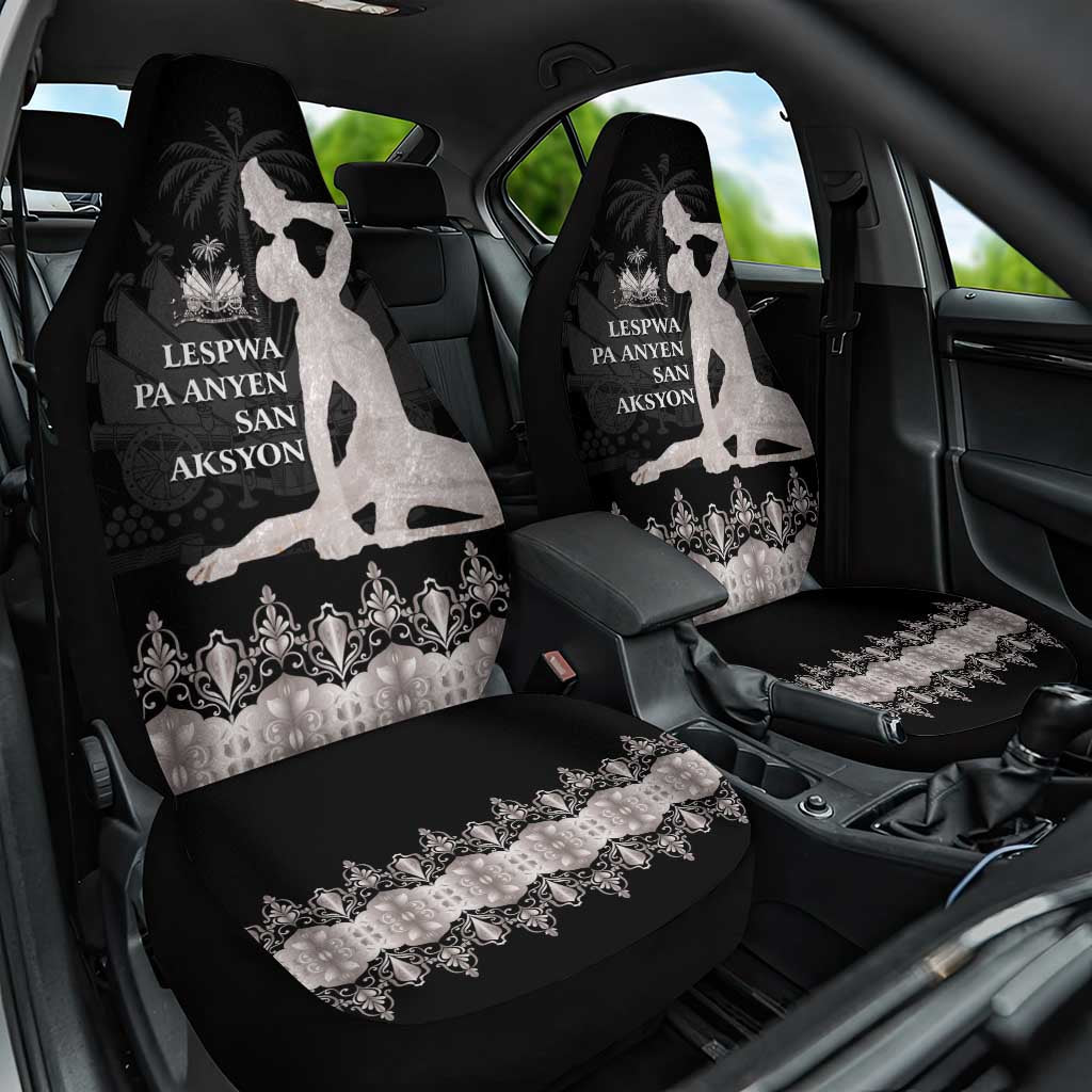 Haiti Neg Marron Silver Car Seat Cover Hope is Nothing Without Action LT01 One Size Silver - Polynesian Pride