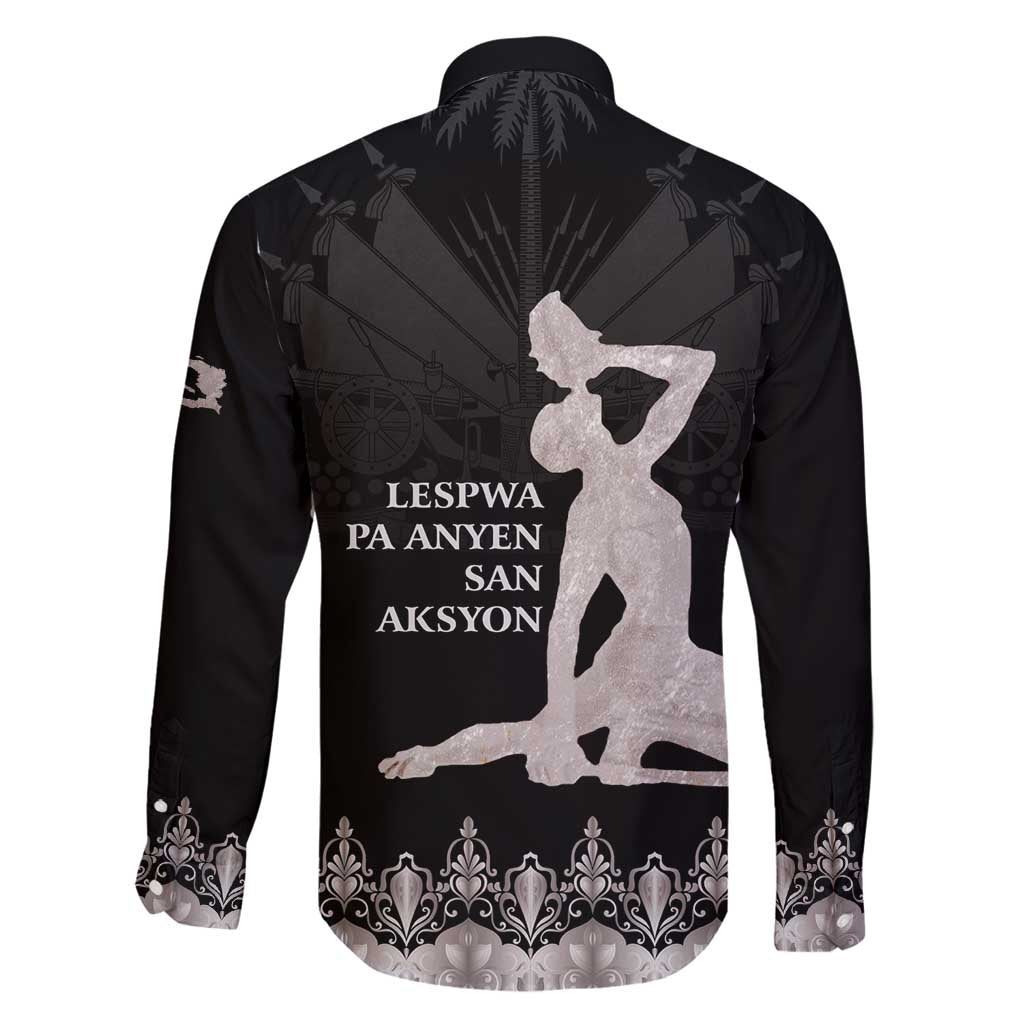 Haiti Neg Marron Silver Family Matching Long Sleeve Bodycon Dress and Hawaiian Shirt Hope is Nothing Without Action LT01 - Polynesian Pride