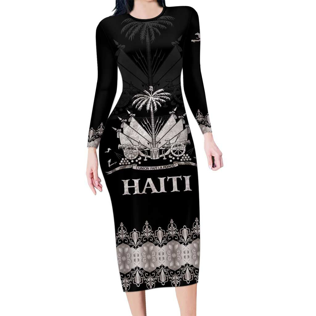 Haiti Neg Marron Silver Family Matching Long Sleeve Bodycon Dress and Hawaiian Shirt Hope is Nothing Without Action LT01 Mom's Dress Silver - Polynesian Pride