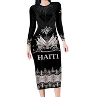 Haiti Neg Marron Silver Family Matching Long Sleeve Bodycon Dress and Hawaiian Shirt Hope is Nothing Without Action LT01 Mom's Dress Silver - Polynesian Pride