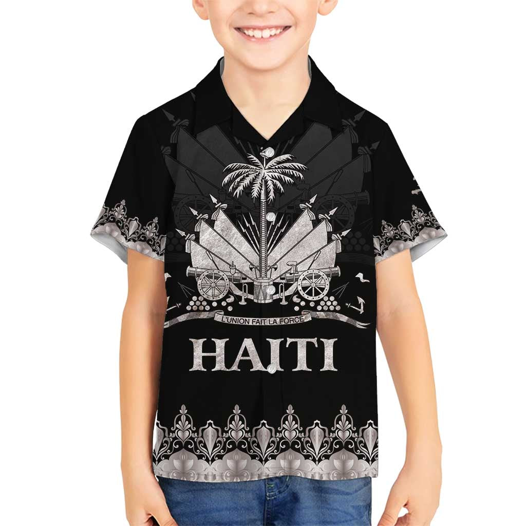 Haiti Neg Marron Silver Family Matching Long Sleeve Bodycon Dress and Hawaiian Shirt Hope is Nothing Without Action LT01 Son's Shirt Silver - Polynesian Pride