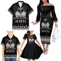 Haiti Neg Marron Silver Family Matching Off The Shoulder Long Sleeve Dress and Hawaiian Shirt Hope is Nothing Without Action LT01 - Polynesian Pride