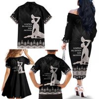 Haiti Neg Marron Silver Family Matching Off The Shoulder Long Sleeve Dress and Hawaiian Shirt Hope is Nothing Without Action LT01 - Polynesian Pride