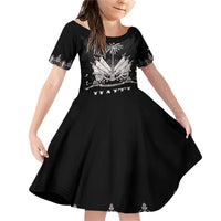 Haiti Neg Marron Silver Family Matching Off Shoulder Short Dress and Hawaiian Shirt Hope is Nothing Without Action