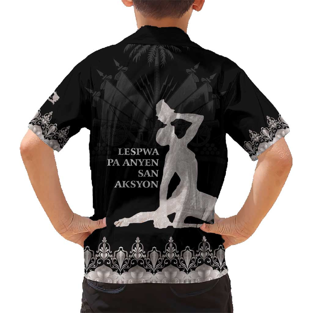 Haiti Neg Marron Silver Family Matching Short Sleeve Bodycon Dress and Hawaiian Shirt Hope is Nothing Without Action LT01 - Polynesian Pride