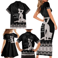 Haiti Neg Marron Silver Family Matching Short Sleeve Bodycon Dress and Hawaiian Shirt Hope is Nothing Without Action LT01 - Polynesian Pride