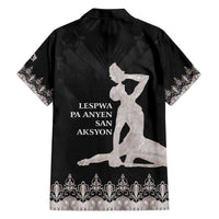 Haiti Neg Marron Silver Family Matching Short Sleeve Bodycon Dress and Hawaiian Shirt Hope is Nothing Without Action LT01 - Polynesian Pride