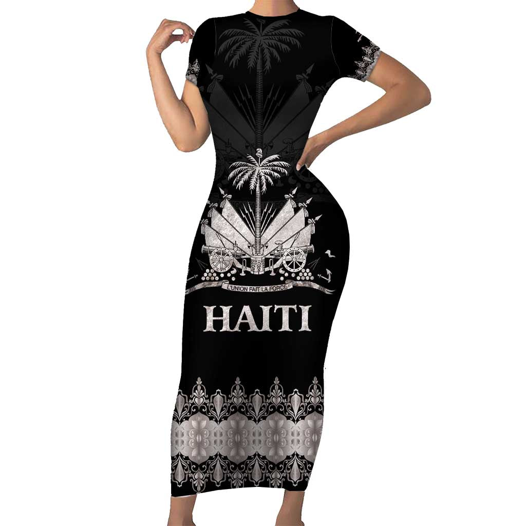 Haiti Neg Marron Silver Family Matching Short Sleeve Bodycon Dress and Hawaiian Shirt Hope is Nothing Without Action LT01 Mom's Dress Silver - Polynesian Pride