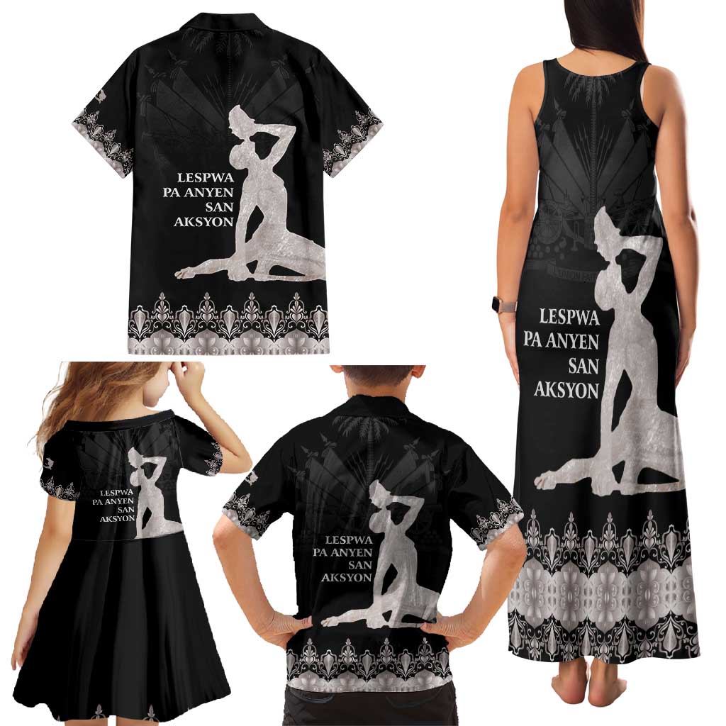 Haiti Neg Marron Silver Family Matching Tank Maxi Dress and Hawaiian Shirt Hope is Nothing Without Action