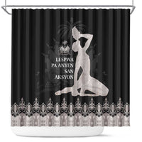 Haiti Neg Marron Silver Shower Curtain Hope is Nothing Without Action