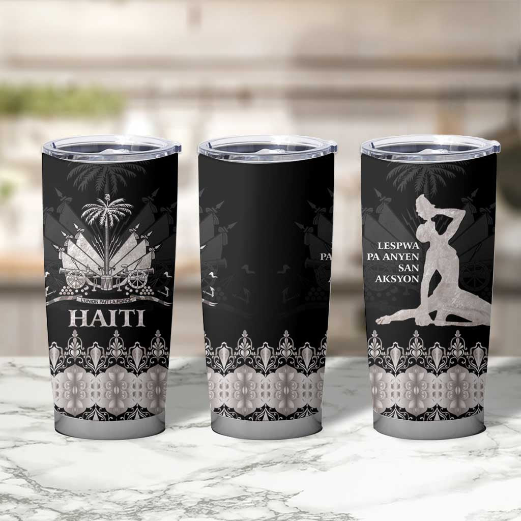 Haiti Neg Marron Silver Tumbler Cup Hope is Nothing Without Action
