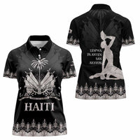 Haiti Neg Marron Silver Women Polo Shirt Hope is Nothing Without Action