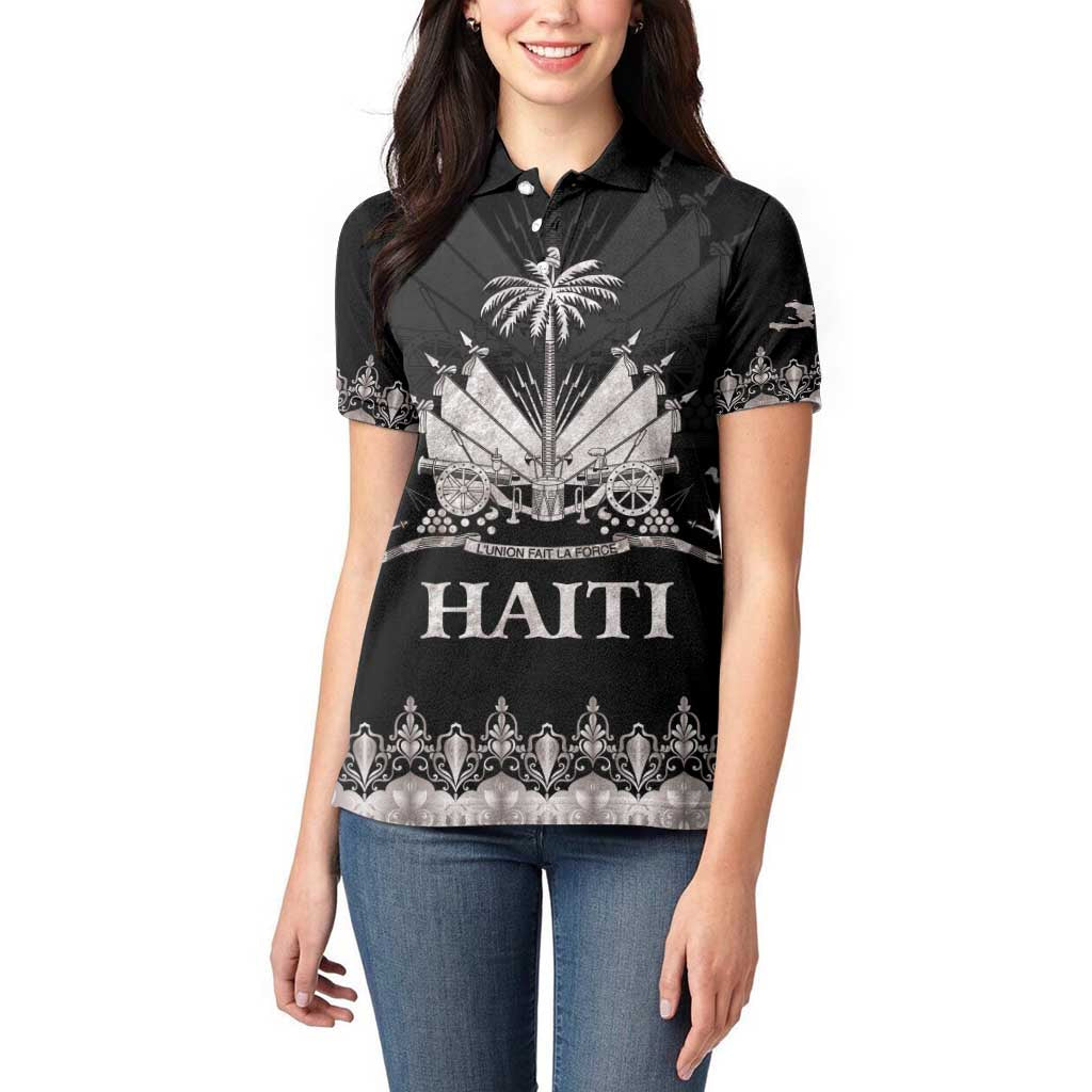 Haiti Neg Marron Silver Women Polo Shirt Hope is Nothing Without Action