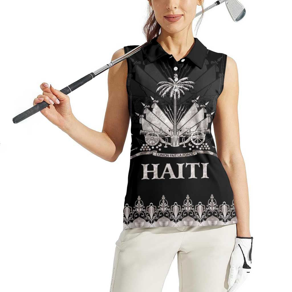 Haiti Neg Marron Silver Women Sleeveless Polo Shirt Hope is Nothing Without Action