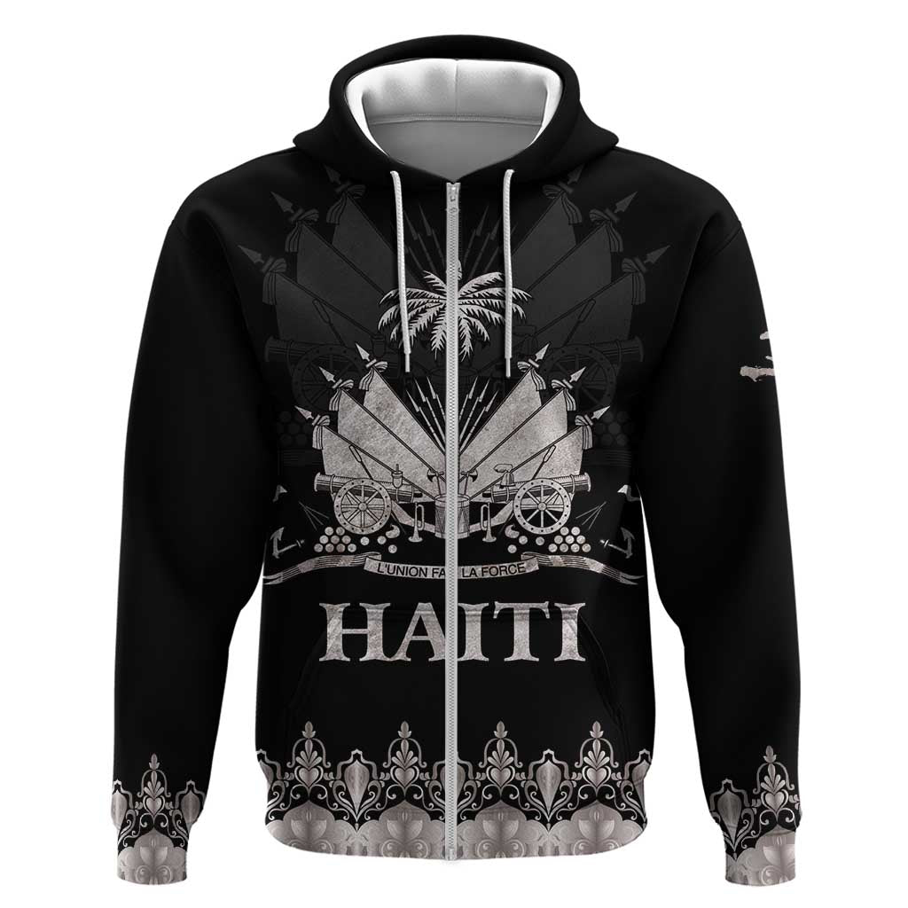 Haiti Neg Marron Silver Zip Hoodie Hope is Nothing Without Action LT01 Zip Hoodie Silver - Polynesian Pride