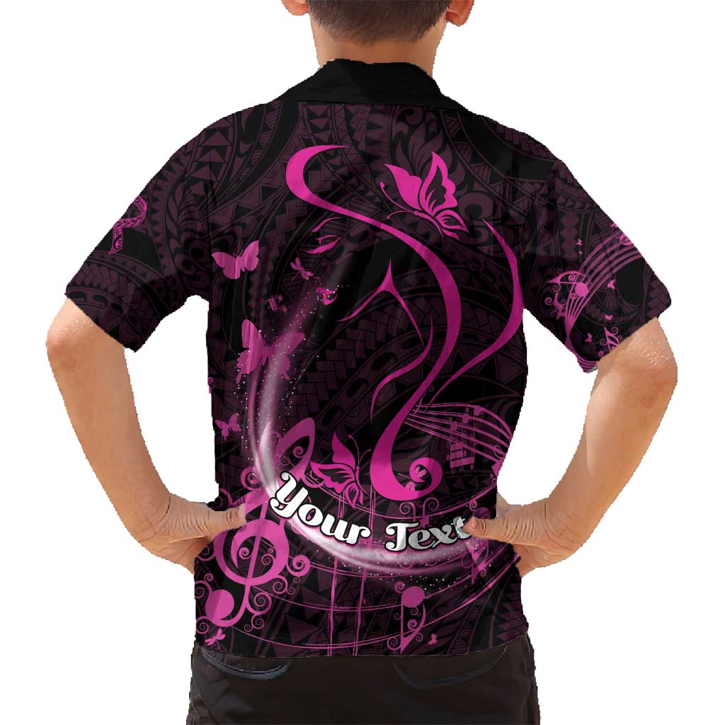 Personalised Survivor Melody Pink Family Matching Summer Maxi Dress and Hawaiian Shirt Breast Cancer Polynesian Pattern