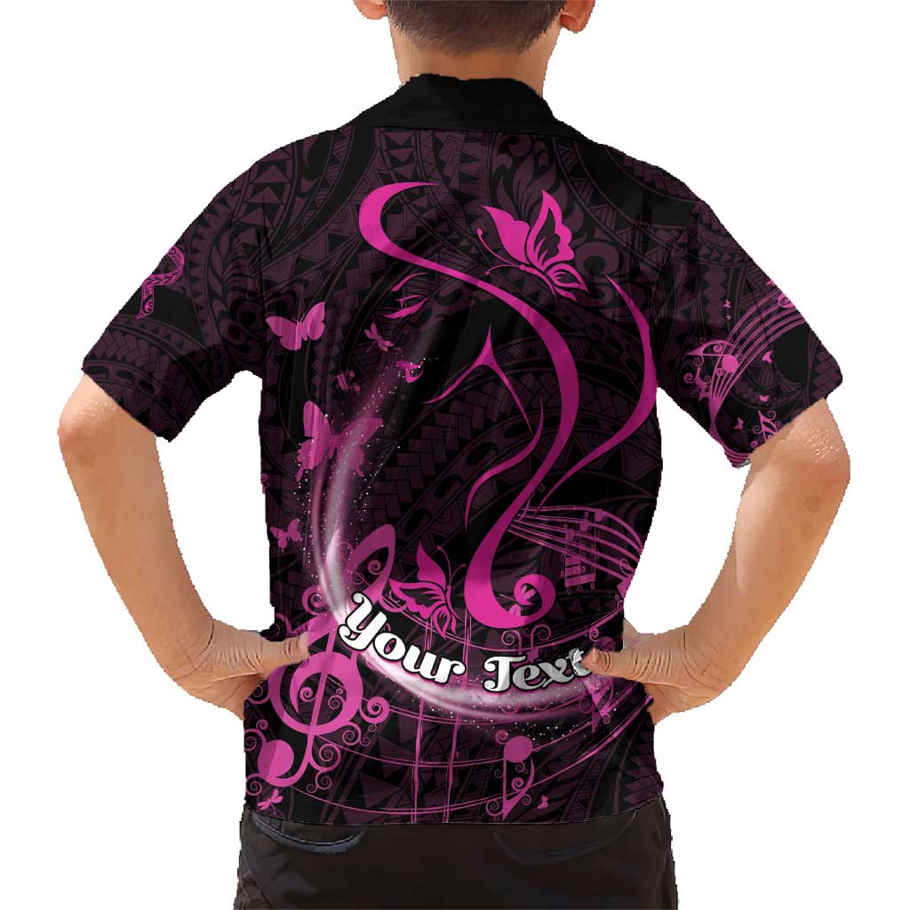 Personalised Survivor Melody Pink Kid Hawaiian Shirt Breast Cancer Polynesian Pattern LT01 - Polynesian Pride