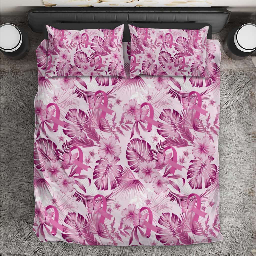 Pink Ribbon Hibiscus Tropical Pattern Bedding Set Breast Cancer LT01 Pink - Polynesian Pride