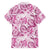 Pink Ribbon Hibiscus Tropical Pattern Family Matching Off The Shoulder Long Sleeve Dress and Hawaiian Shirt Breast Cancer