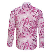 Pink Ribbon Hibiscus Tropical Pattern Family Matching Tank Maxi Dress and Hawaiian Shirt Breast Cancer LT01 - Polynesian Pride