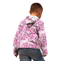 Pink Ribbon Hibiscus Tropical Pattern Kid Hoodie Breast Cancer LT01 - Polynesian Pride
