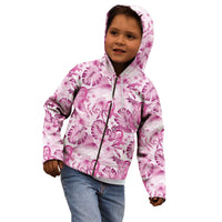 Pink Ribbon Hibiscus Tropical Pattern Kid Hoodie Breast Cancer LT01 - Polynesian Pride
