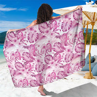 Pink Ribbon Hibiscus Tropical Pattern Sarong Breast Cancer LT01 One Size 44 x 66 inches Pink - Polynesian Pride