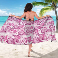 Pink Ribbon Hibiscus Tropical Pattern Sarong Breast Cancer LT01 - Polynesian Pride