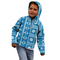 Fiji Masi All Blue Kid Hoodie Tapa Pattern - Polynesian Pride