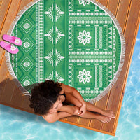 Fiji Masi All Green Beach Blanket Tapa Pattern - Polynesian Pride