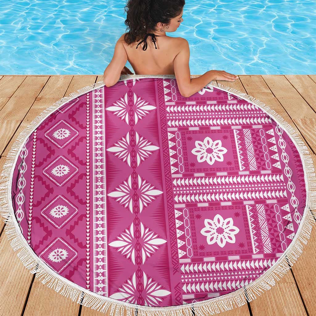Fiji Masi All Pink Beach Blanket Tapa Pattern LT01 - Polynesian Pride