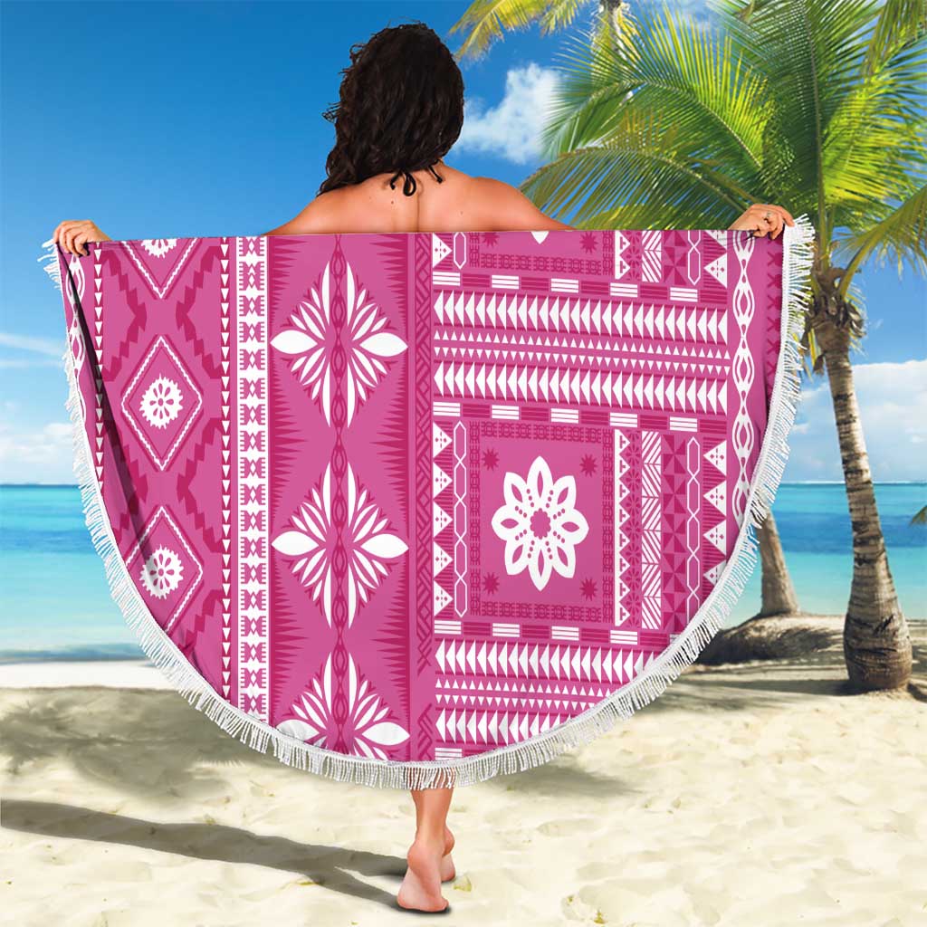 Fiji Masi All Pink Beach Blanket Tapa Pattern LT01 - Polynesian Pride