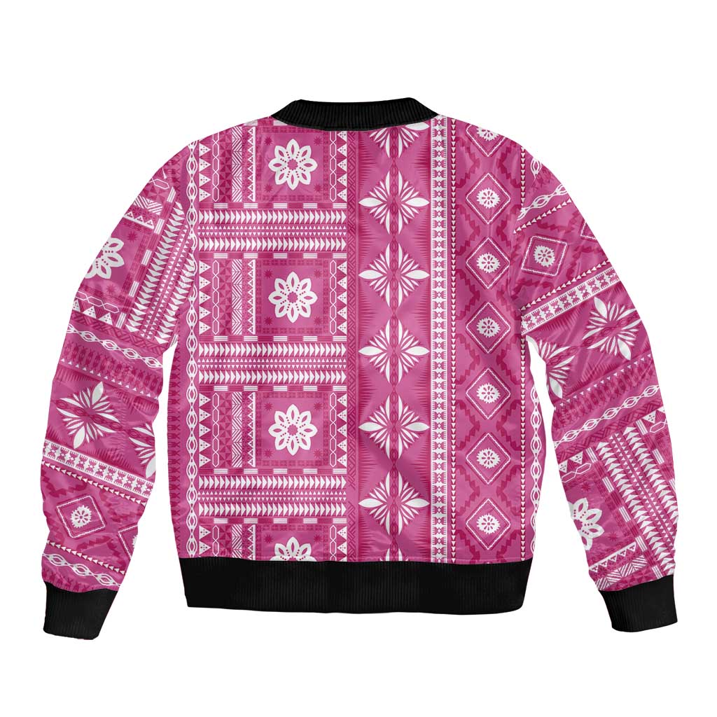 Fiji Masi All Pink Bomber Jacket Tapa Pattern LT01 - Polynesian Pride