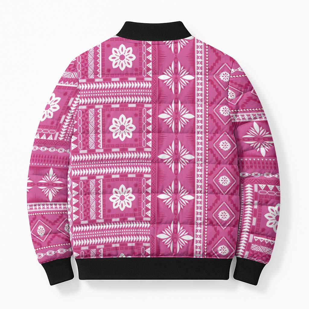 Fiji Masi All Pink Bomber Puffer Jacket Tapa Pattern LT01 - Polynesian Pride