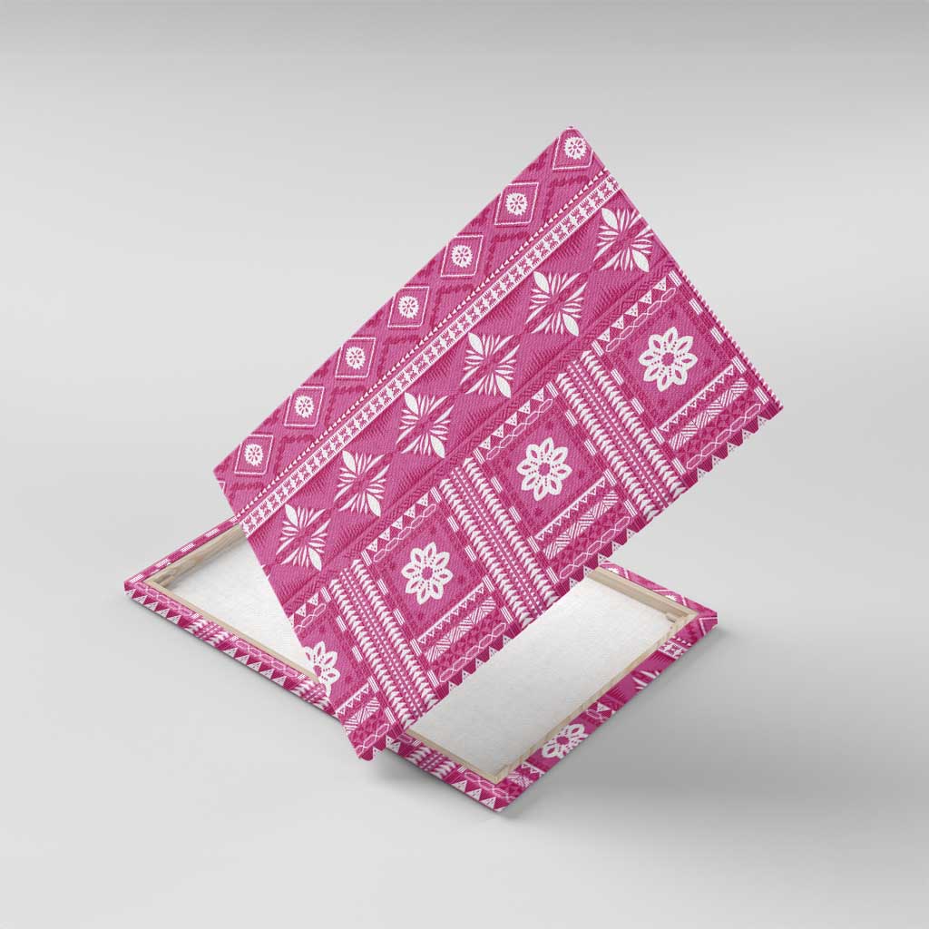 Fiji Masi All Pink Canvas Wall Art Tapa Pattern - Polynesian Pride