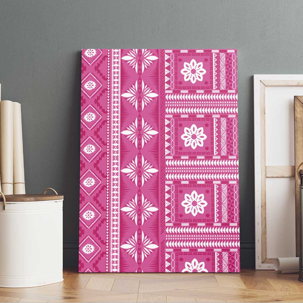 Fiji Masi All Pink Canvas Wall Art Tapa Pattern - Polynesian Pride