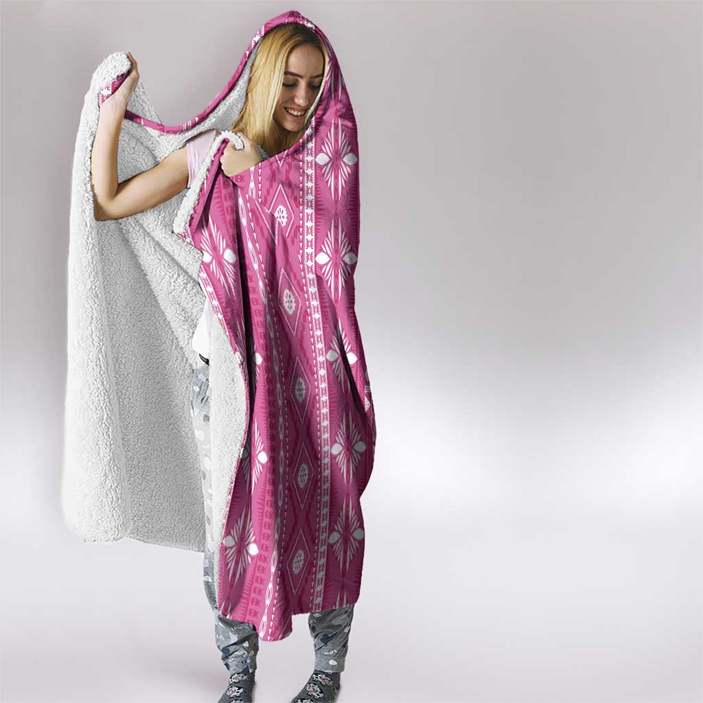 Fiji Masi All Pink Hooded Blanket Tapa Pattern - Polynesian Pride