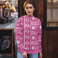 Fiji Masi All Pink Ugly Christmas Sweater Tapa Pattern - Polynesian Pride