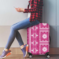 Fiji Masi All Pink Luggage Cover Tapa Pattern - Polynesian Pride