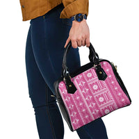 Fiji Masi All Pink Shoulder Handbag Tapa Pattern - Polynesian Pride