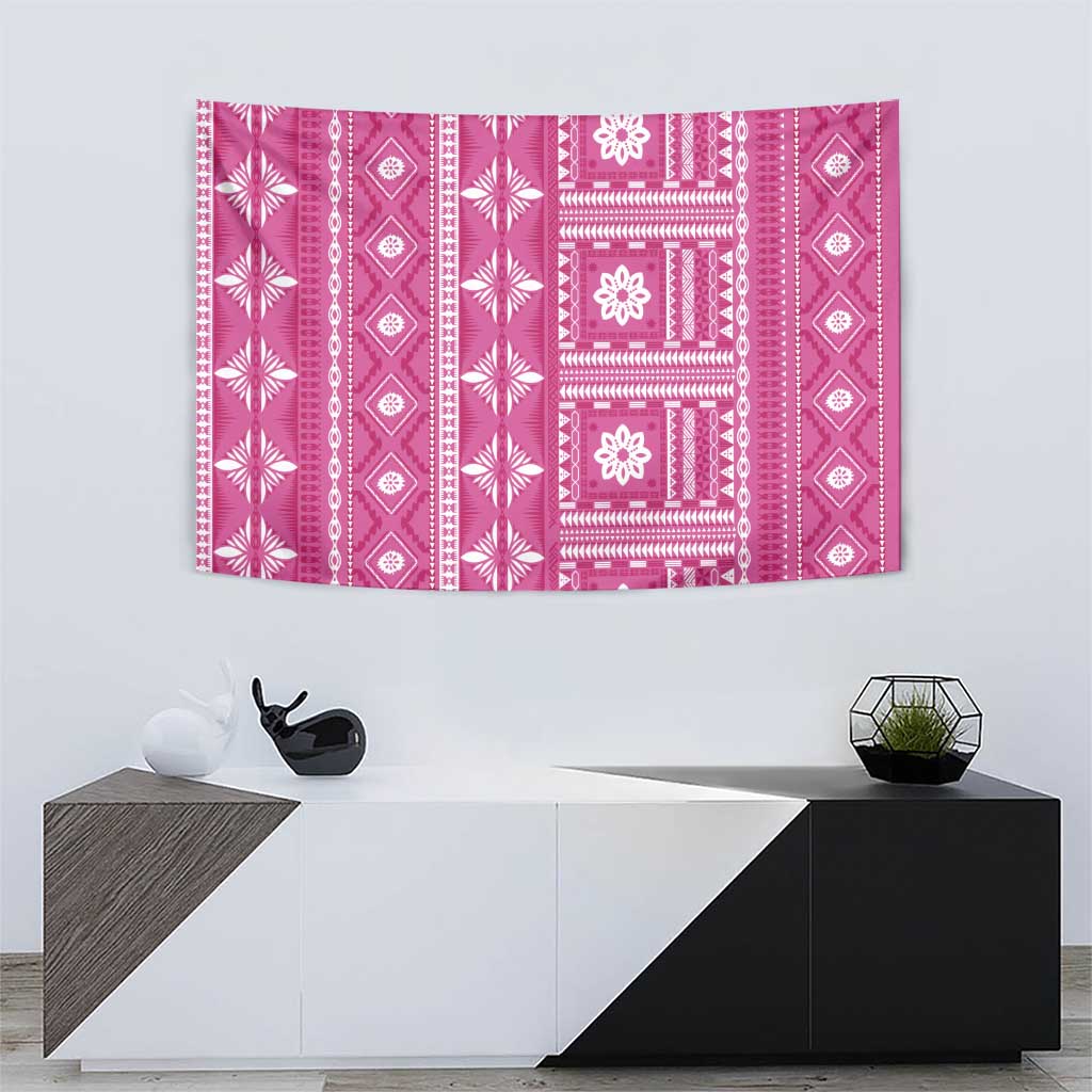 Fiji Masi All Pink Tapestry Tapa Pattern LT01 - Polynesian Pride